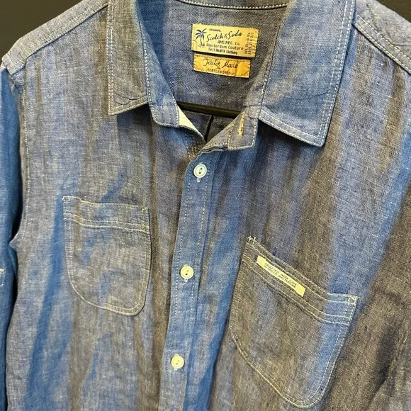 Scotch & Soda | Blue Chambray Button Down Shirt | Men’s | Medium - Picture 7 of 12